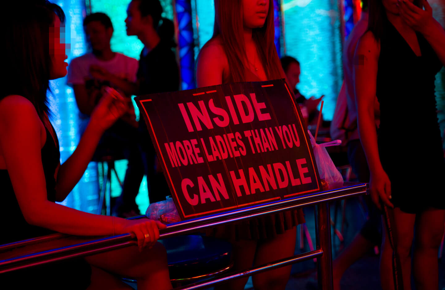 In many red-light districts across Asia, people are “advertised” and offered to sex buyers in the open