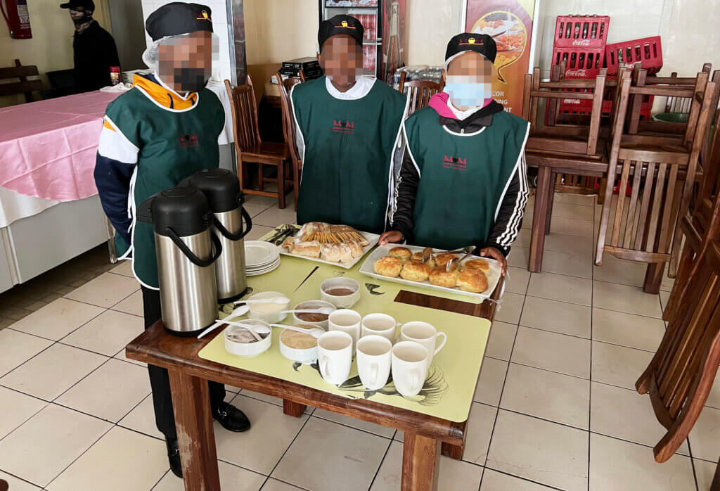 Survivors in Zimbabwe during their catering apprenticeship
