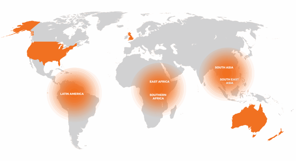 Destiny Rescue - Map with Regions where we work