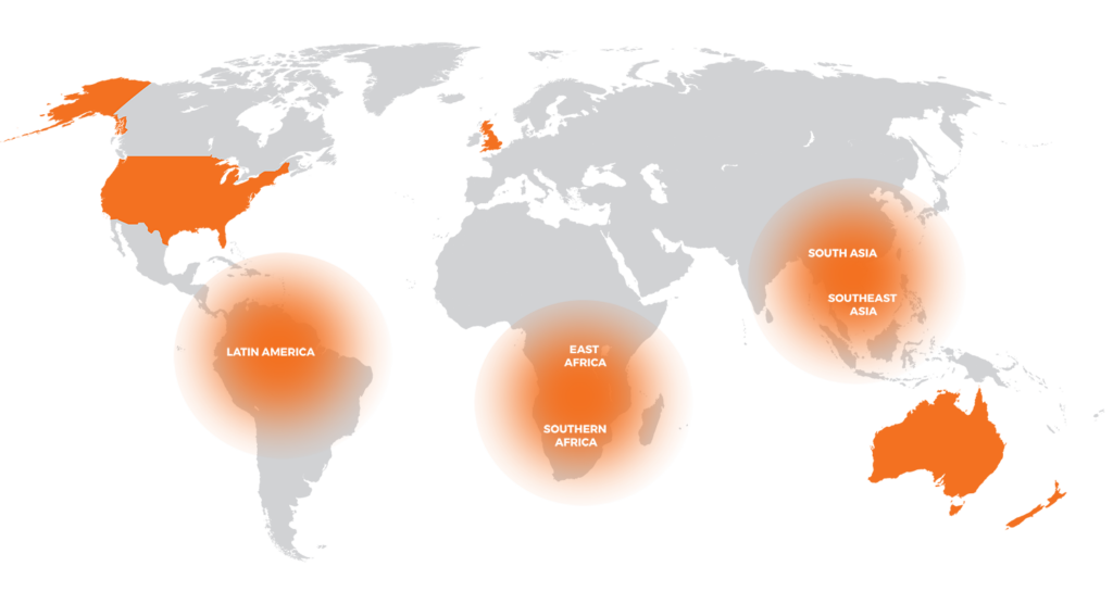 Destiny Rescue - Map with Regions where we work